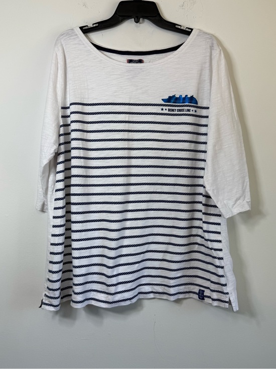 Disney Tops - Disney Cruise Line Nautical Rope Stripe Top Metallic Ship Logo Plus Size 1X